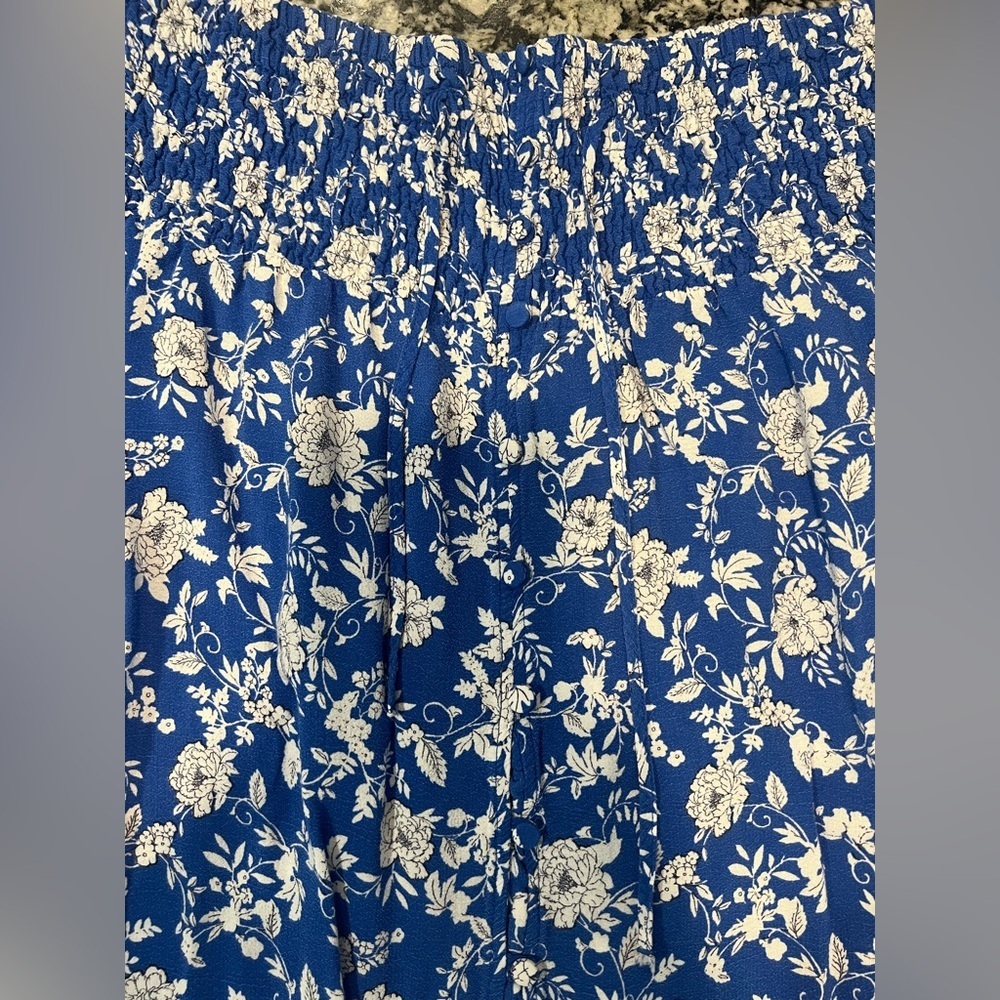 ZARA Women’s Skirt Size Large Smocked Waist Floral Boho Front Slit (0800) - Picture 6 of 8